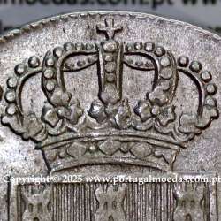 Cruzado Novo prata 1810 D. João Príncipe Regente, coroa média, diadema losango 1 ponto, "S" com serifa, (MBC+)
