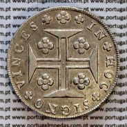 Cruzado Novo prata 1810 D. João Príncipe Regente, coroa média, diadema losango 1 ponto, "S" com serifa, (MBC+)