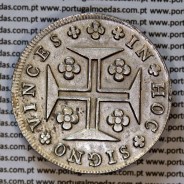 Cruzado Novo prata 1807 D. João P. Regente, coroa baixa 10,5mm, aro 9,5 mm, diadema losango 2 pontos, letra "S" 2,5mm, (Bela)