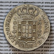 Portugal, silver coin of Cruzado Novo 1807 D. João Prince Regent, low crown, diadem 2 points, (XF/AU), World Coins KM 331