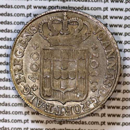 Portugal, silver coin of Cruzado Novo 1807 D. João Prince Regent, low crown 10 mm high and 9 mm rim, diadem 2 points, (VF)