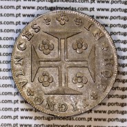 Cruzado Novo prata 1807 D. João P. Regente, coroa baixa 10mm, aro 9mm, diadema losango 2 pontos, letra "S" 3 mm, (MBC)