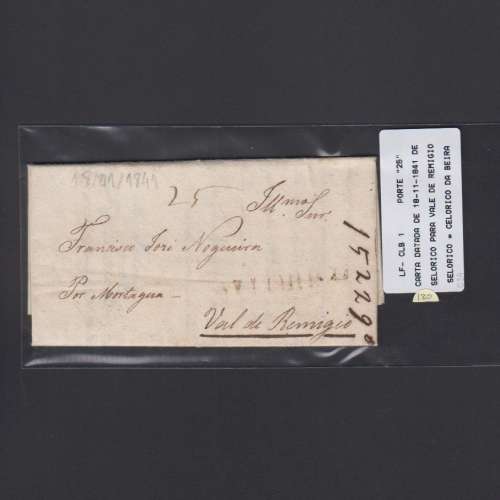 Carta Pré-Filatélica circulada de Celorico "SELORICO" para Vale de Remígio datada de 18-11-1841
