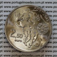 2,50€ Euros 2010, Mundial Futebol, Cupro-Níquel, (Portugal, 2,50 Euro 2010, Football Championships)