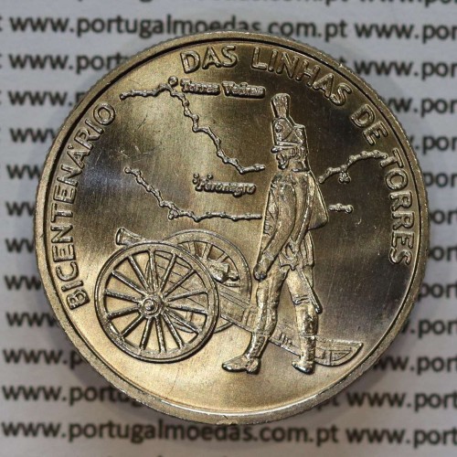 2,50€ Euros 2010, 200 Anos das Linhas de Torres, Cupro-Níquel, (Portugal, 2,50 Euro 2010, Line Of Torres)