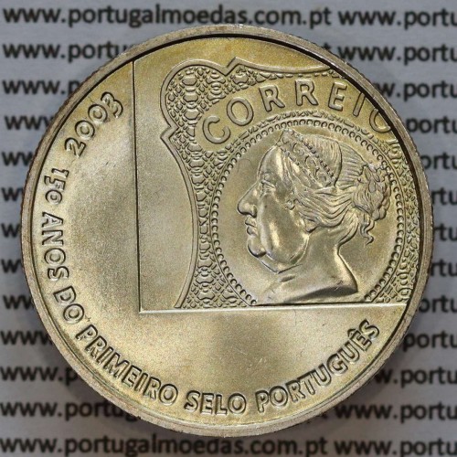 5€ Euros 2003, 150 Anos do Selo, Prata (Portugal, 5 Euro 2003, Years of Portuguese Stamps)