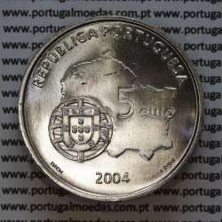 5€ Euros 2004, Centro Histórico de Évora, Prata (Portugal, 5 Euro 2004, Historical centsre of Évora)