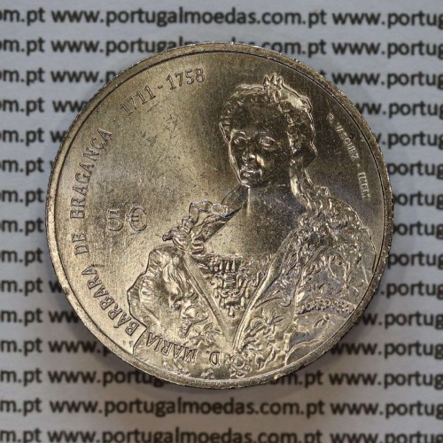 5 Euros 2017, Cupro-níquel, D. Maria Bárbara de Bragança (Portugal, 5 Euro, Barbara of Portugal)