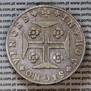 Cruzado Novo prata 1807 D. João P. Regente, coroa média, diadema losango 2 pontos, pétalas fechadas, letra "?" ornamentada.