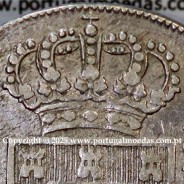 Cruzado Novo prata 1807 D. João P. Regente, coroa média, diadema losango 1 ponto, pétalas abertas, cruz ✠ 20 mm, (MBC)