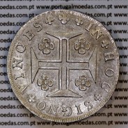 Portugal, silver coin of Cruzado Novo 1807 D. João Prince Regent, tall and narrow crown, 4-point diamond diadem, cross ✠ 20 mm.