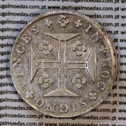 Portugal, silver coin of Cruzado Novo 1807 D. João Prince Regent, tall and narrow crown, 4-point diamond diadem, cross ✠ 21 mm.