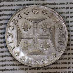 Portugal, silver coin of Cruzado Novo 1807 D. João Prince Regent, tall and narrow crown, 4-point diamond diadem, cross ✠ 21 mm.