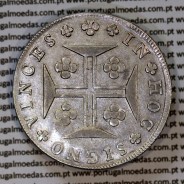 Portugal, silver coin of Cruzado Novo 1807 D. João Prince Regent, tall and narrow crown, 4-point diamond diadem, cross ✠ 21 mm.