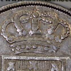 Cruzado Novo prata 1807 D. João P. Regente, coroa alta e estreita, diadema losango 4 pontos, pétalas fechadas, ✠ 21 mm, (MBC+)