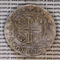 Portugal, silver coin of Cruzado Novo 1807 D. João Prince Regent, low and narrow crown 16mm, 4-point diamond diadem, ✠ 21 mm.