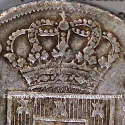 Portugal, silver coin of Cruzado Novo 1807 D. João Prince Regent, low and narrow crown, 4-point diamond diadem, cross ✠ 21 mm.