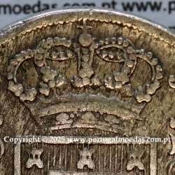 Cruzado Novo prata 1807 D. João P. Regente, coroa baixa e estreita ⭤ 16 mm, diadema losango 4 pontos, escudo 18 mm, ✠ 21 mm