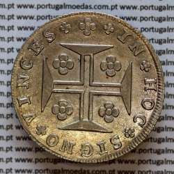 Portugal, silver coin of Cruzado Novo 1807 D. João Prince Regent, medium crown, diadem 1 point, oval crucifer, cross ✠ 22 mm.