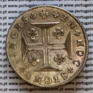 Cruzado Novo prata 1807 D. João P. Regente, coroa média, diadema losango 1 ponto, pérolas nos arcos 3-7-6-3, ✠ 21 mm