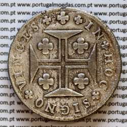 Cruzado Novo prata 1807 D. João P. Regente, coroa média, diadema losango 1 ponto, cruz ✠ 21 mm, pétalas fechadas, (REG)