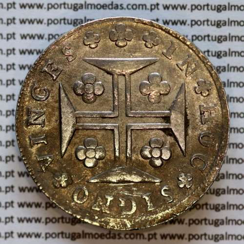 Portugal, silver coin of Cruzado Novo 1807 D. João Prince Regent, low crown, diadem 2 points, 2 pearls in the central arch.