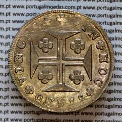 Cruzado Novo prata 1807 D. João P. Regente, coroa baixa 10,5mm, aro 9,5 mm, diadema losango 2 pontos, letra "S" 2,5mm, (MBC+)