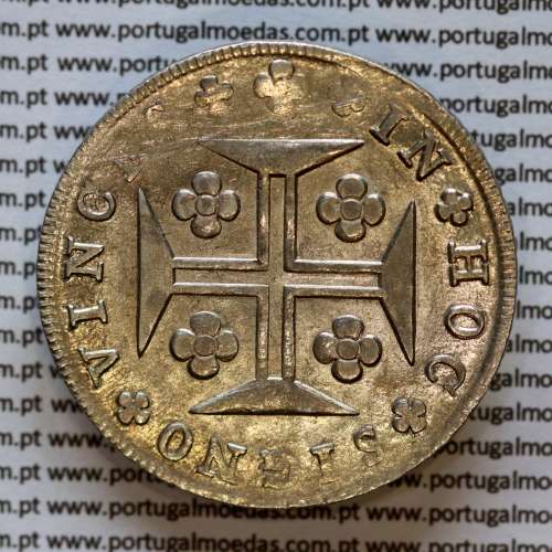 Cruzado Novo prata 1807 D. João P. Regente, coroa baixa 10,5mm, aro 9,5 mm, diadema losango 2 pontos, letra "S" 2,5mm, (MBC+)
