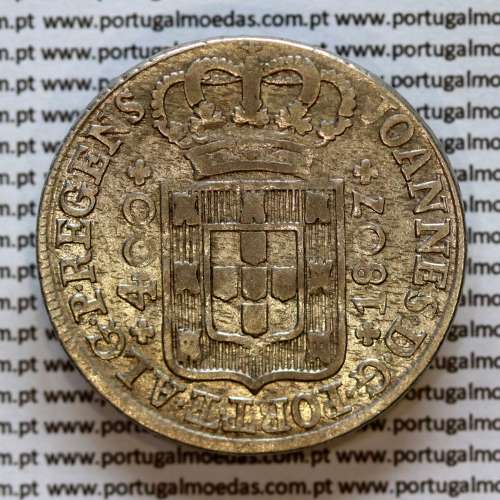 Portugal, silver coin of Cruzado Novo 1807 D. João Prince Regent, low crown, diadem 2 points, (VF), World Coins KM 331