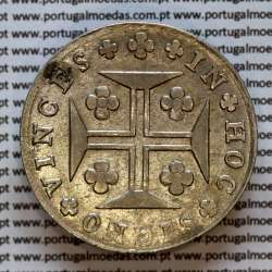 Cruzado Novo prata 1807 D. João P. Regente, coroa baixa 10,5mm, aro 9,5 mm, diadema losango 2 pontos, letra "S" 2,5mm, (MBC)