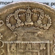 Cruzado Novo prata 1807 D. João P. Regente, coroa alta e aro largo, diadema losango 2 pontos, pétalas abertas, (BC)