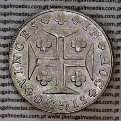 Cruzado Novo prata 1812 D. João Príncipe Regente, 480 Reis prata 1812, coroa baixa de 39 pérolas, diadema losango 4 pontos.