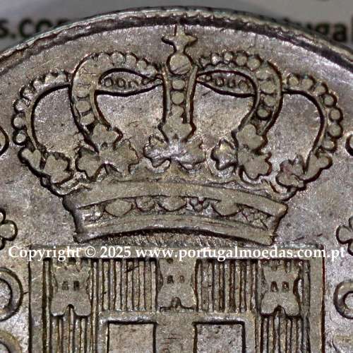 Cruzado Novo prata 1812 D. João Príncipe Regente, 480 Reis prata 1812, coroa baixa de 44 pérolas, diadema losango 4 pontos.