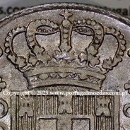 Cruzado Novo prata 1812 D. João Príncipe Regente, 480 Reis prata 1812, coroa baixa de 44 pérolas, diadema losango 4 pontos.