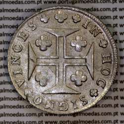 Cruzado Novo prata 1812 D. João Príncipe Regente, 480 Reis prata 1812, coroa baixa de 45 pérolas, diadema losango 4 pontos.