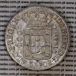 Portugal, silver coin of Cruzado Novo silver 1812 D. João Prince Regent, diadem 4-points diamond, World Coins Portugal KM 331