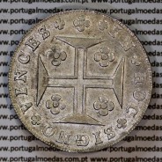 Cruzado Novo prata 1812 D. João Príncipe Regente, 480 Reis prata 1812, coroa baixa de 37 pérolas, diadema losango 4 pontos.