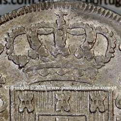 Cruzado Novo prata 1812 D. João Príncipe Regente, 480 Reis prata 1812, coroa baixa de 37 pérolas, diadema losango 4 pontos.