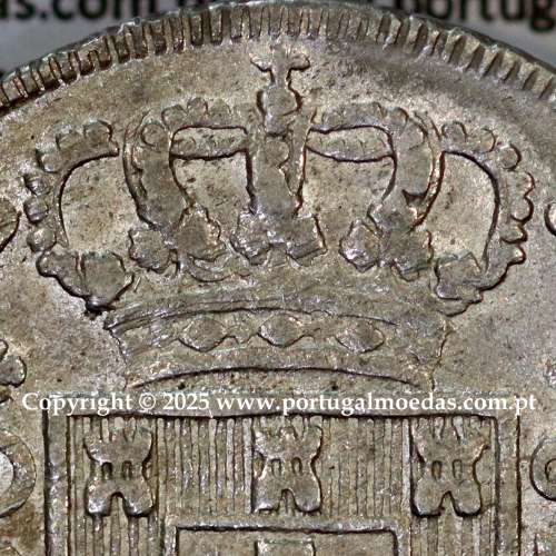 Portugal, silver coin Cruzado Novo 1812 D. João Prince Regent, low crown of 37 pearls, 4-point diamond diadem, World Coins KM331