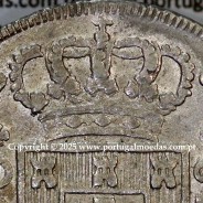Cruzado Novo prata 1812 D. João Príncipe Regente, 480 Reis prata 1812, coroa baixa de 37 pérolas, diadema losango 4 pontos.