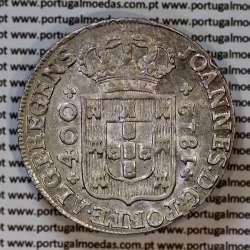 Portugal, silver coin of Cruzado Novo silver 1812 D. João Prince Regent, diamond diadem 1 point, medium crown 33 pearls var.1