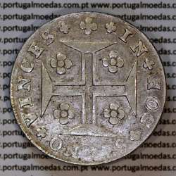 Cruzado Novo prata 1812 D. João Príncipe Regente, 480 Reis prata 1812, coroa média 31 pérolas, var. 2, diadema losango 1 ponto