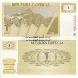 ESLOVÉNIA- NOTA DE 1 TOLAR 1990 (NÃO CIRCULADA)