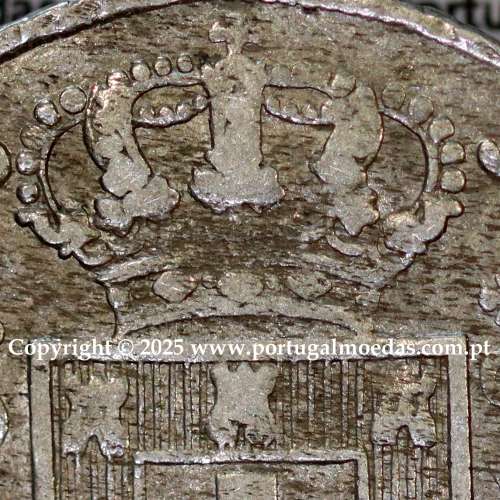 Portugal, silver coin of Cruzado Novo 1812 D. João Prince Regent, diamond diadem 1 point, medium crown 34 pearls var.1