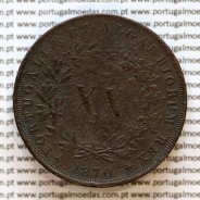 XX Réis 1870 Cobre D. Luis I, 20 Réis ou Vintém de 1870, data mais rara da Série, (MBC), World Coins Portugal KM 515