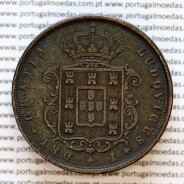 Portugal, copper coin of XX Réis 1870 of D. Luis I, 20 Réis 1870 rarest date of the Series, (VF+), World Coins Portugal KM 515