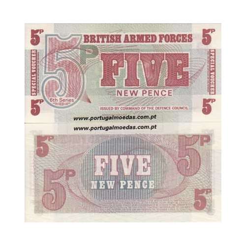 INGLATERRA- NOTA DE 5 PENCE 1972 (NÃO CIRCULADA)