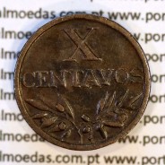"doubled die" ERRO Matriz dupla em X centavos 1946 Bronze Republica Portuguesa, (MBC+), World Coins Portugal KM 583