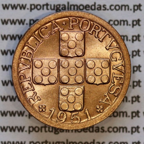XX centavos 1951 Bronze Republica Portuguesa, 20 centavos 1951 bronze, (Bela/Soberba), World Coins Portugal KM 584