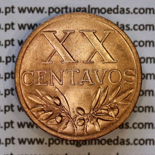 XX centavos 1951 Bronze Republica Portuguesa, 20 centavos 1951 bronze, (Bela/Soberba), World Coins Portugal KM 584